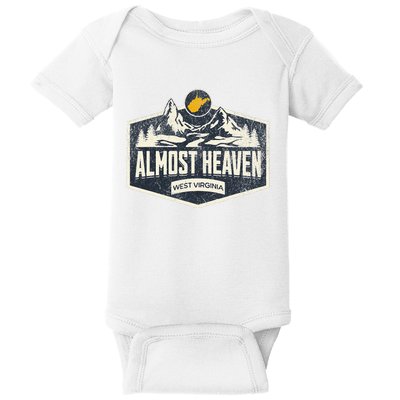 Almost Heaven West Virginia Map Home Baby Bodysuit