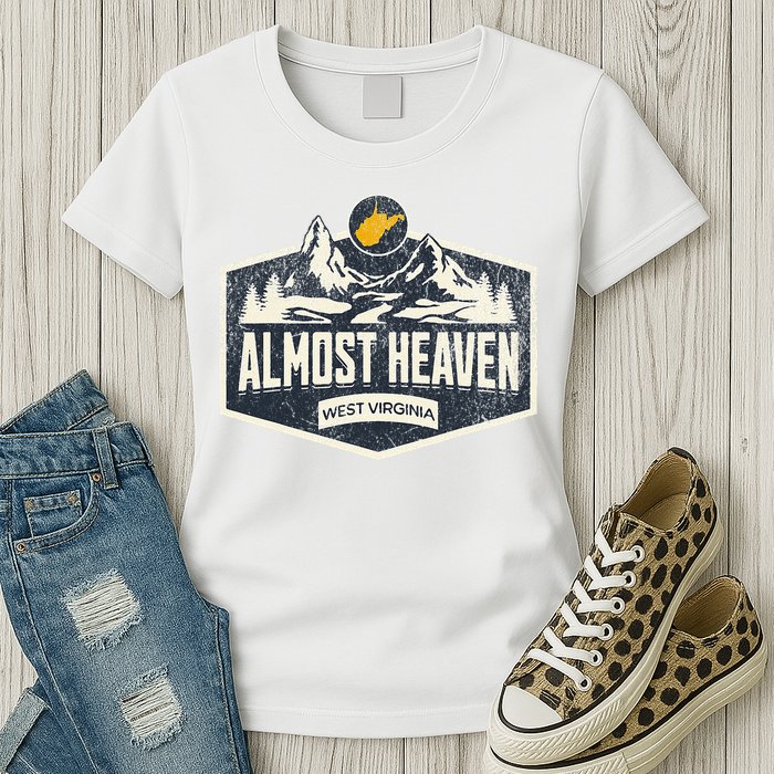 Almost Heaven West Virginia Map Home Womens T-Shirt