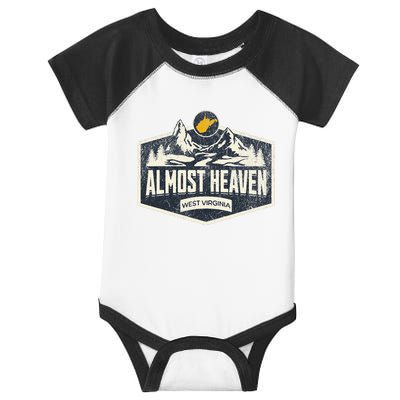 Almost Heaven West Virginia Map Home Infant Baby Jersey Bodysuit