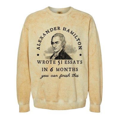 Alexander Hamiton Wrote 51 Essays Iin 6 Months Vintage Colorblast Crewneck Sweatshirt