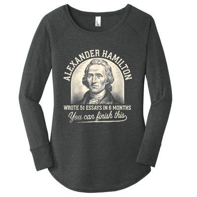 Alexander Hamilton Wrote 51 Essays In 6 Months Vintage Women's Perfect Tri Tunic Long Sleeve Shirt