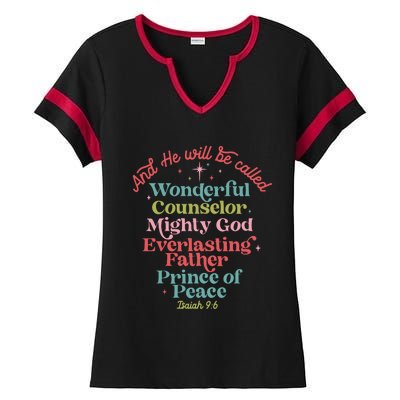 And He Will Be Called Isaiah 96 Bible Verses Jesus Xmas Ladies Halftime Notch Neck Tee