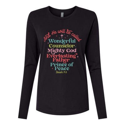 And He Will Be Called Isaiah 96 Bible Verses Jesus Xmas Womens Cotton Relaxed Long Sleeve T-Shirt