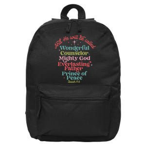 And He Will Be Called Isaiah 96 Bible Verses Jesus Xmas 16 in Basic Backpack