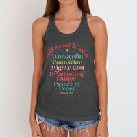 And He Will Be Called Isaiah 96 Bible Verses Jesus Xmas Women's Knotted Racerback Tank