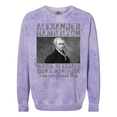 Alexander Hamilton Wrote 51 Essays In 6 Months Colorblast Crewneck Sweatshirt