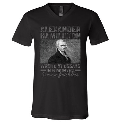 Alexander Hamilton Wrote 51 Essays In 6 Months V-Neck T-Shirt