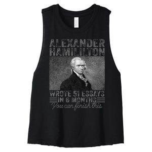 Alexander Hamilton Wrote 51 Essays In 6 Months Women's Racerback Cropped Tank