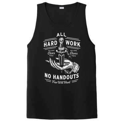 All Hard Work No Handouts Few Will Hunt Apparel PosiCharge Competitor Tank