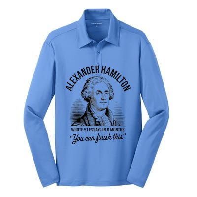 Alexander Hamilton Wrote 51 Essays In 6 Months Silk Touch Performance Long Sleeve Polo