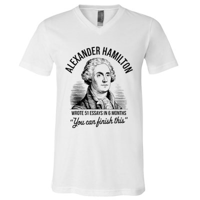 Alexander Hamilton Wrote 51 Essays In 6 Months V-Neck T-Shirt