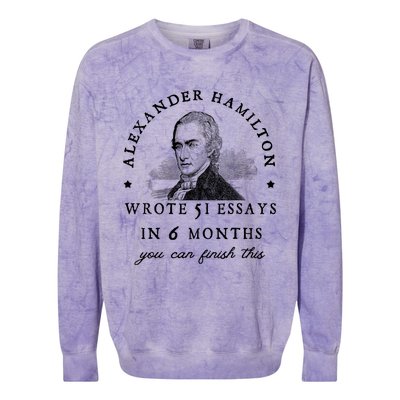 Alexander Hamiton Wrote 51 Essays Iin 6 Months Vintage Colorblast Crewneck Sweatshirt