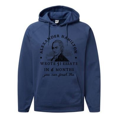 Alexander Hamiton Wrote 51 Essays Iin 6 Months Vintage Performance Fleece Hoodie