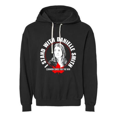 April Hutchinson Wearing I Stand With Danielle Smith Bella Canvas Signature Garment-Dyed Fleece Hoodie