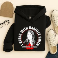 April Hutchinson Wearing I Stand With Danielle Smith Bella Canvas Signature Hoodie