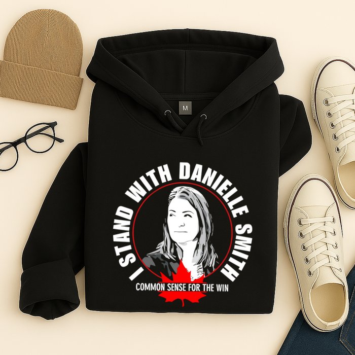 April Hutchinson Wearing I Stand With Danielle Smith Bella Canvas Signature Hoodie