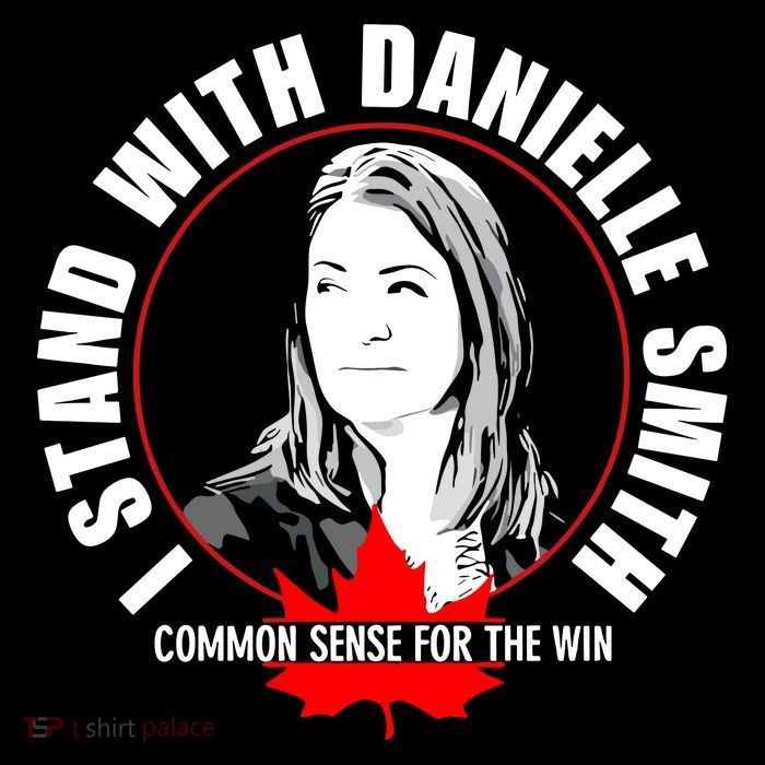 April Hutchinson Wearing I Stand With Danielle Smith Bella Canvas Signature Tall T-Shirt