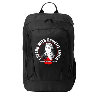 April Hutchinson Wearing I Stand With Danielle Smith Bella Canvas Signature City Backpack