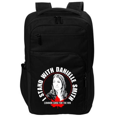 April Hutchinson Wearing I Stand With Danielle Smith Bella Canvas Signature Impact Tech Backpack