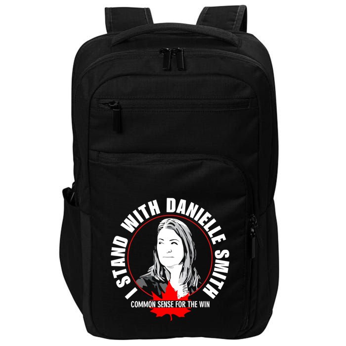 April Hutchinson Wearing I Stand With Danielle Smith Bella Canvas Signature Impact Tech Backpack