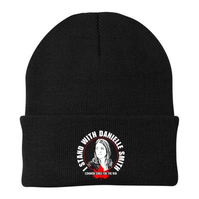 April Hutchinson Wearing I Stand With Danielle Smith Bella Canvas Signature Beanie