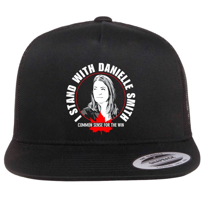 April Hutchinson Wearing I Stand With Danielle Smith Bella Canvas Signature Flat Bill Trucker Hat