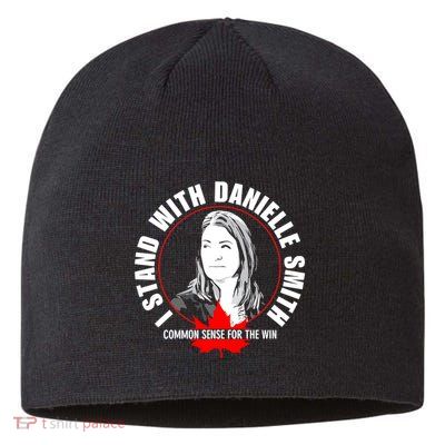 April Hutchinson Wearing I Stand With Danielle Smith Bella Canvas Signature Sustainable Beanie