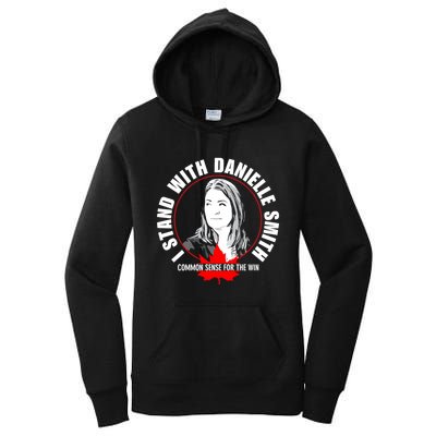 April Hutchinson Wearing I Stand With Danielle Smith Bella Canvas Signature Women's Pullover Hoodie