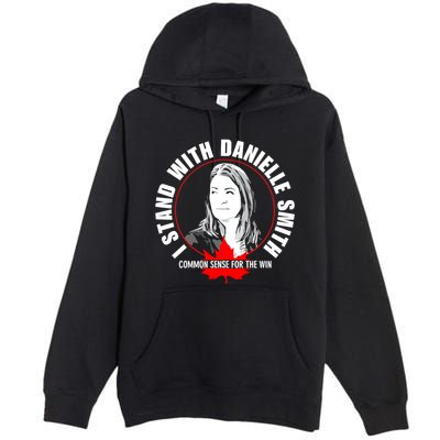 April Hutchinson Wearing I Stand With Danielle Smith Bella Canvas Signature Premium Pullover Hoodie