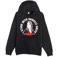 April Hutchinson Wearing I Stand With Danielle Smith Bella Canvas Signature Premium Pullover Hoodie