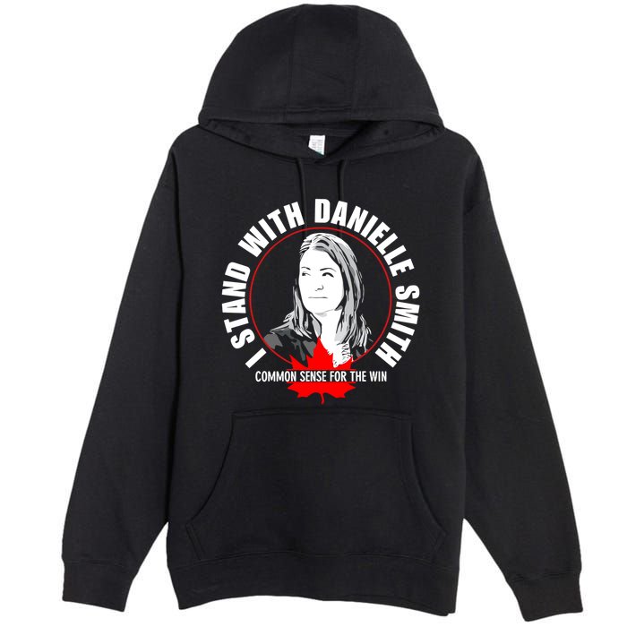 April Hutchinson Wearing I Stand With Danielle Smith Bella Canvas Signature Premium Pullover Hoodie