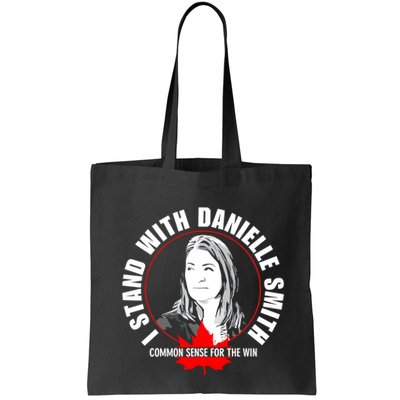 April Hutchinson Wearing I Stand With Danielle Smith Bella Canvas Signature Bag