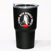 April Hutchinson Wearing I Stand With Danielle Smith Bella Canvas Signature Tumbler