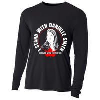 April Hutchinson Wearing I Stand With Danielle Smith Bella Canvas Signature Cooling Performance Long Sleeve Crew