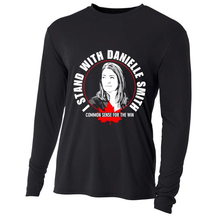 April Hutchinson Wearing I Stand With Danielle Smith Bella Canvas Signature Cooling Performance Long Sleeve Crew