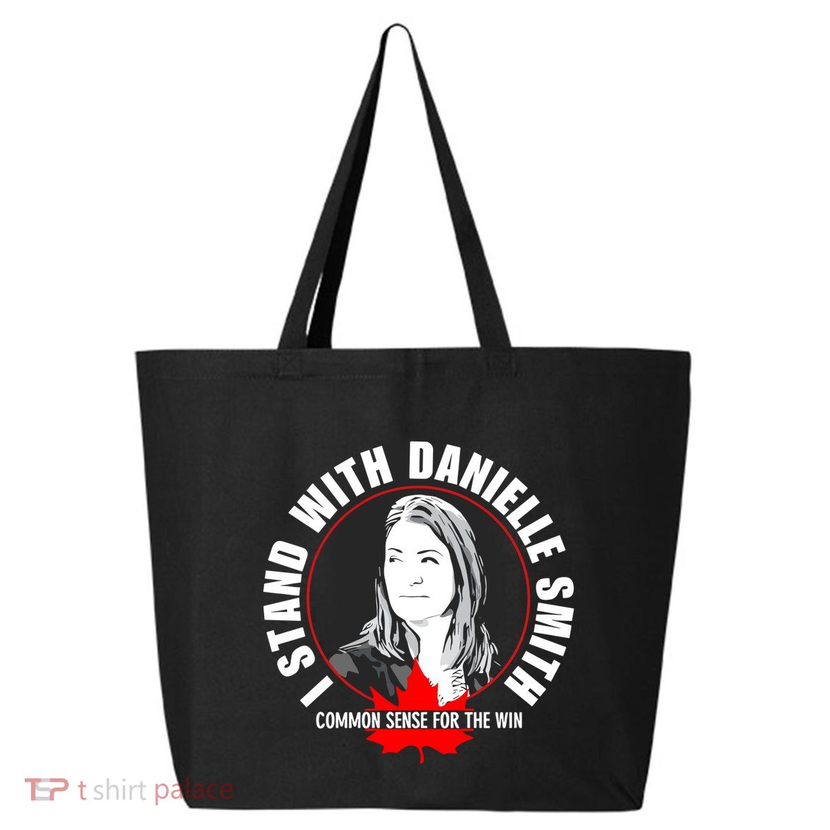 April Hutchinson Wearing I Stand With Danielle Smith Bella Canvas Signature 25L Jumbo Tote
