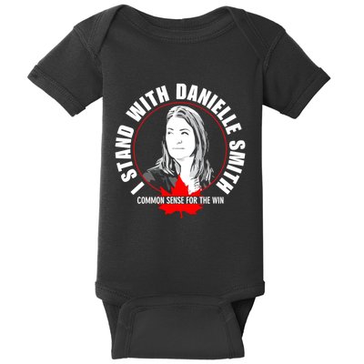 April Hutchinson Wearing I Stand With Danielle Smith Bella Canvas Signature Baby Bodysuit