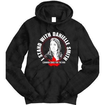 April Hutchinson Wearing I Stand With Danielle Smith Bella Canvas Signature Tie Dye Hoodie