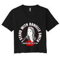 April Hutchinson Wearing I Stand With Danielle Smith Bella Canvas Signature Crop Top