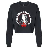April Hutchinson Wearing I Stand With Danielle Smith Bella Canvas Signature Cropped Pullover Crew