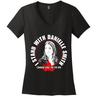 April Hutchinson Wearing I Stand With Danielle Smith Bella Canvas Signature Women's V-Neck T-Shirt