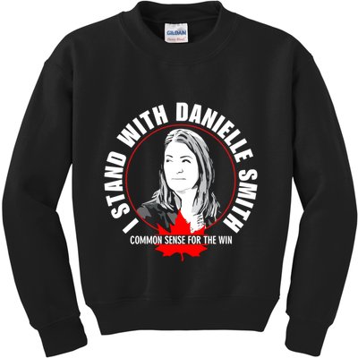 April Hutchinson Wearing I Stand With Danielle Smith Bella Canvas Signature Kids Sweatshirt