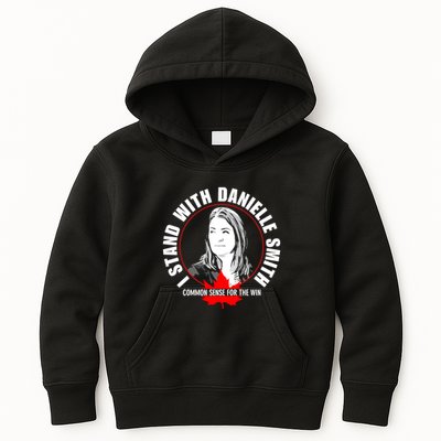 April Hutchinson Wearing I Stand With Danielle Smith Bella Canvas Signature Kids Hoodie