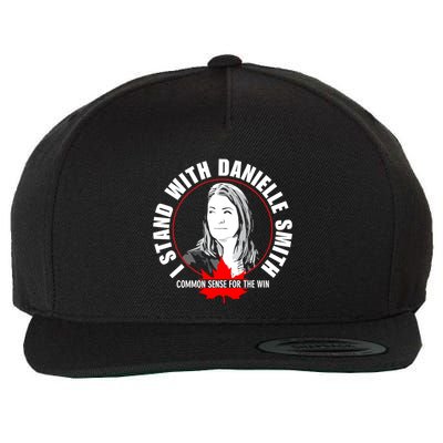 April Hutchinson Wearing I Stand With Danielle Smith Bella Canvas Signature Wool Snapback Cap