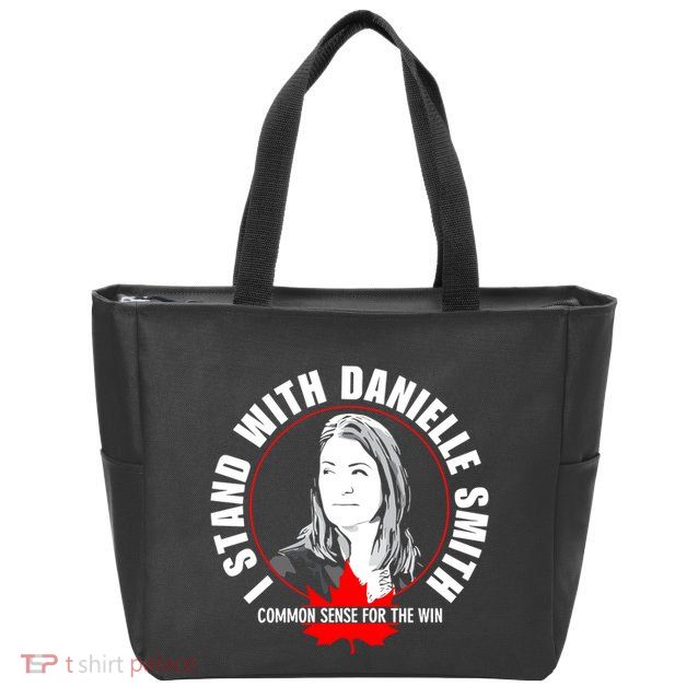 April Hutchinson Wearing I Stand With Danielle Smith Bella Canvas Signature Zip Tote Bag