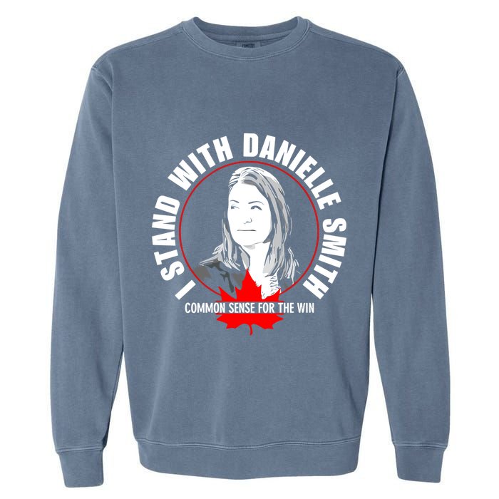 April Hutchinson Wearing I Stand With Danielle Smith Bella Canvas Signature Garment-Dyed Sweatshirt