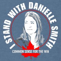 April Hutchinson Wearing I Stand With Danielle Smith Bella Canvas Signature Garment-Dyed Sweatshirt