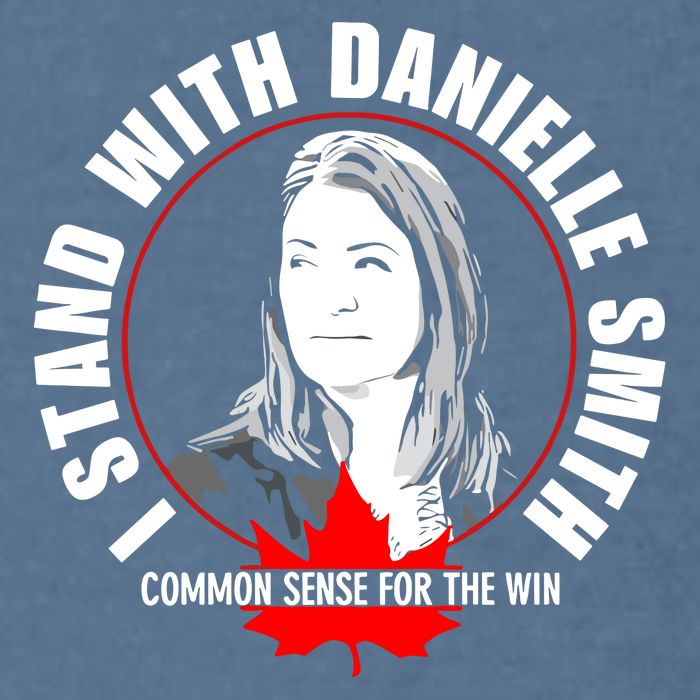 April Hutchinson Wearing I Stand With Danielle Smith Bella Canvas Signature Garment-Dyed Sweatshirt