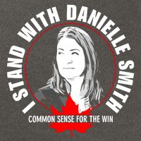 April Hutchinson Wearing I Stand With Danielle Smith Bella Canvas Signature Cotton Canvas Backpack