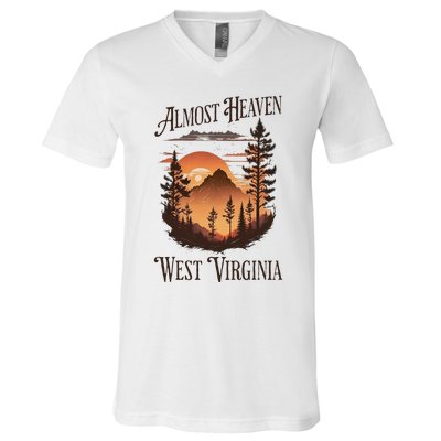 Almost Heaven West Virginia V-Neck T-Shirt